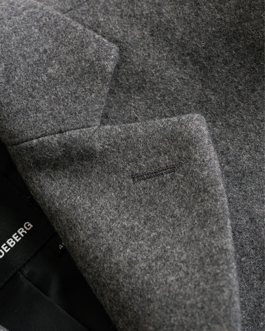 Herre | Jakker | J.Lindeberg | Wolger Compact Melton Coat Dark Grey Melange