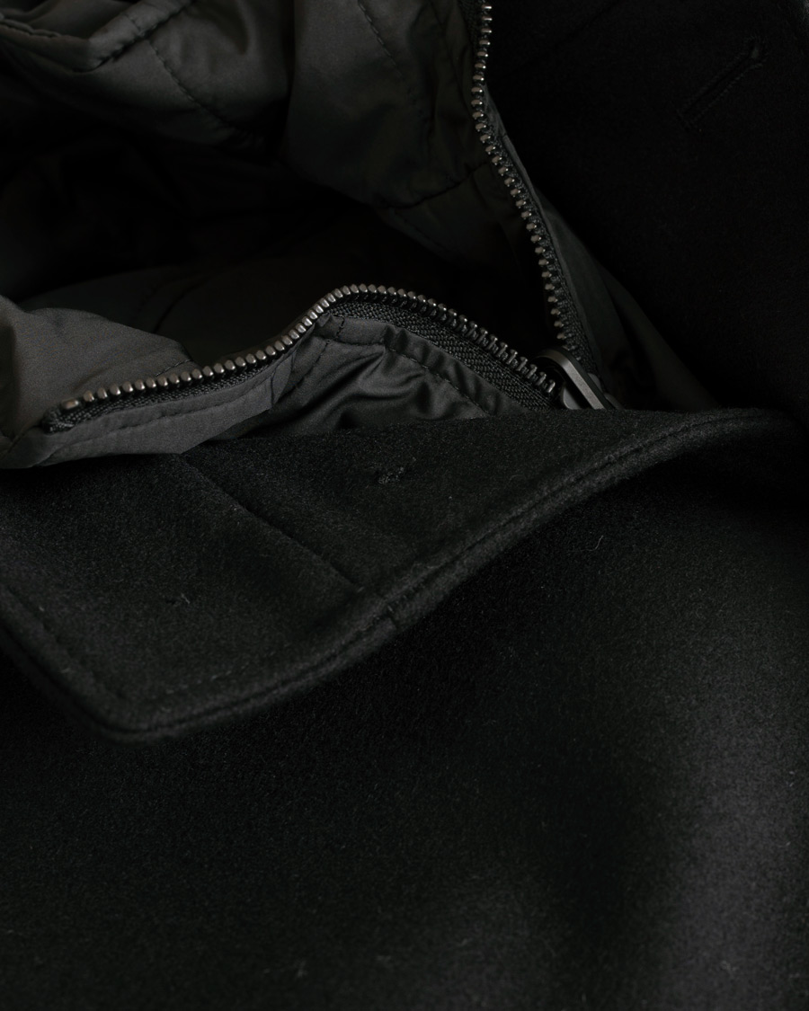 Herre | Jakker | J.Lindeberg | Gavin Stand Up Collar Compact Melton Coat Black