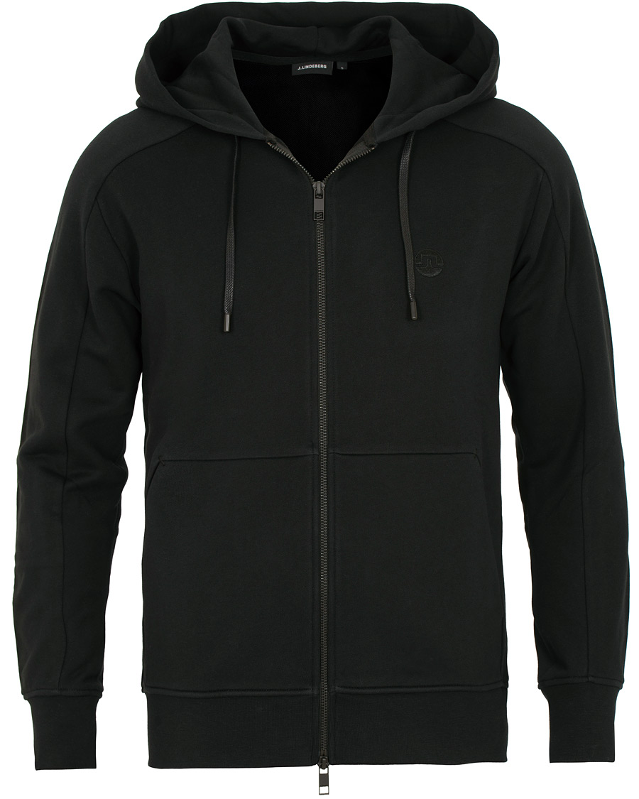 Herre | Gensere | J.Lindeberg | Throw Full Zip Hoodie Black