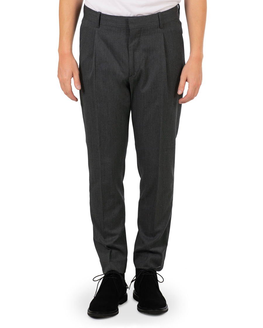 Herre | Bukser | J.Lindeberg | Mike Pleated Trousers Grey Melange