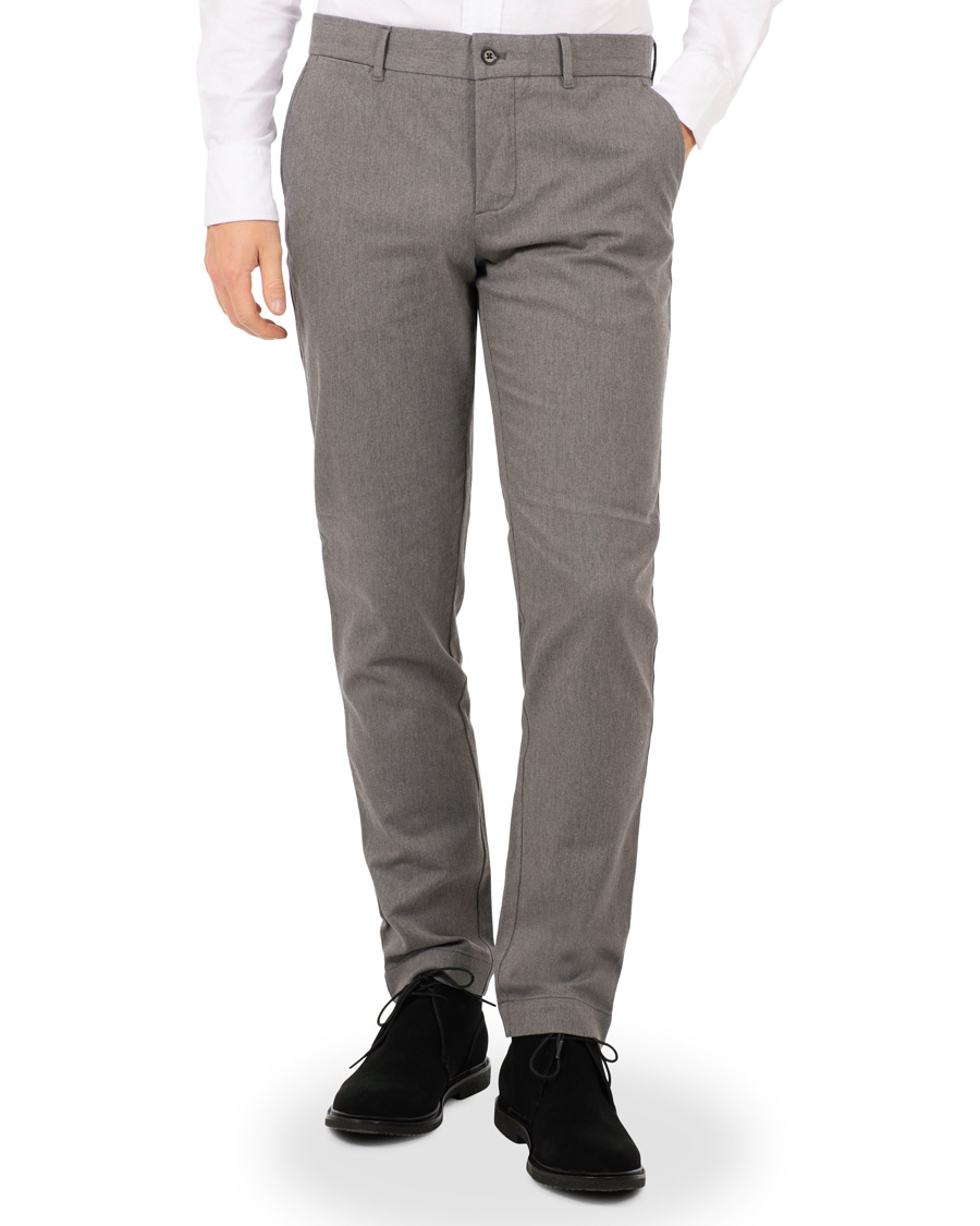 Herre | Bukser | J.Lindeberg | Chaze Flannel Twill Trousers Grey Melange