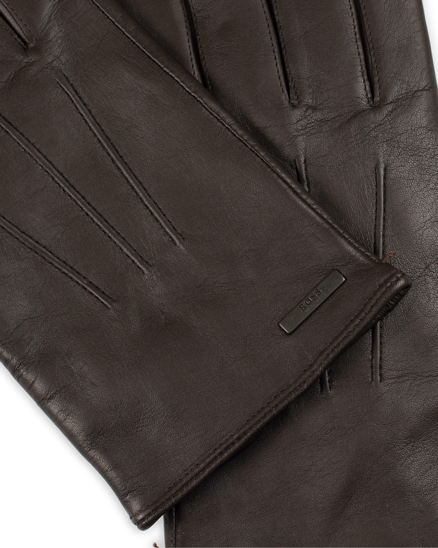 Herre | BOSS Hainz Leather Gloves Dark Brown | BOSS BLACK | BOSS Hainz Leather Gloves Dark Brown