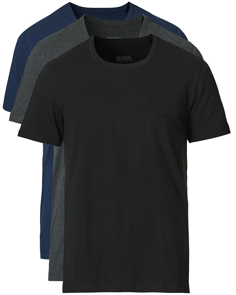Herre | T-Shirts | BOSS BLACK | BOSS 3-Pack T-shirts Navy/Grey/Black