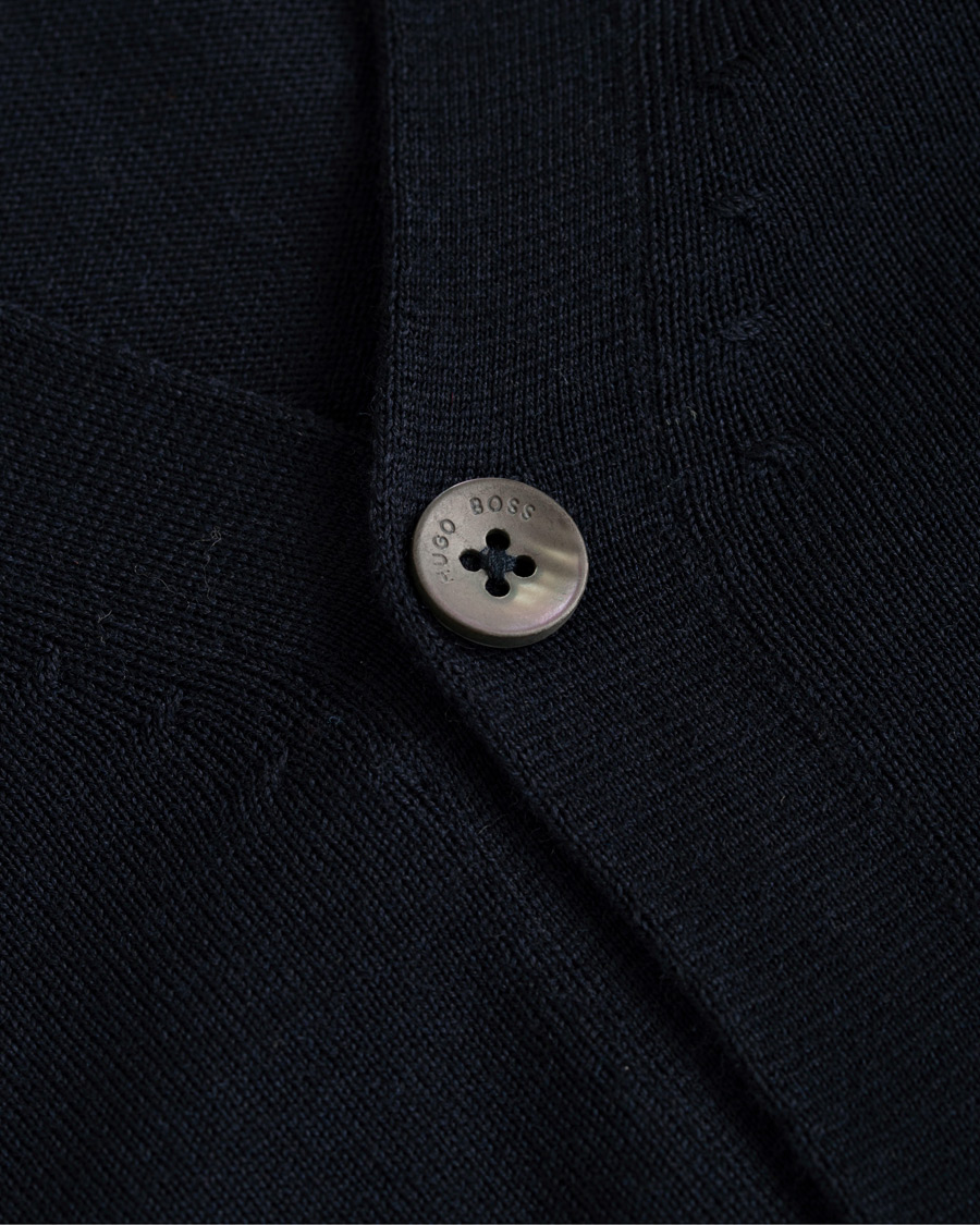 Herre | Gensere | BOSS BLACK | BOSS Mardon Extra Fine Merino Cardigan Dark Navy