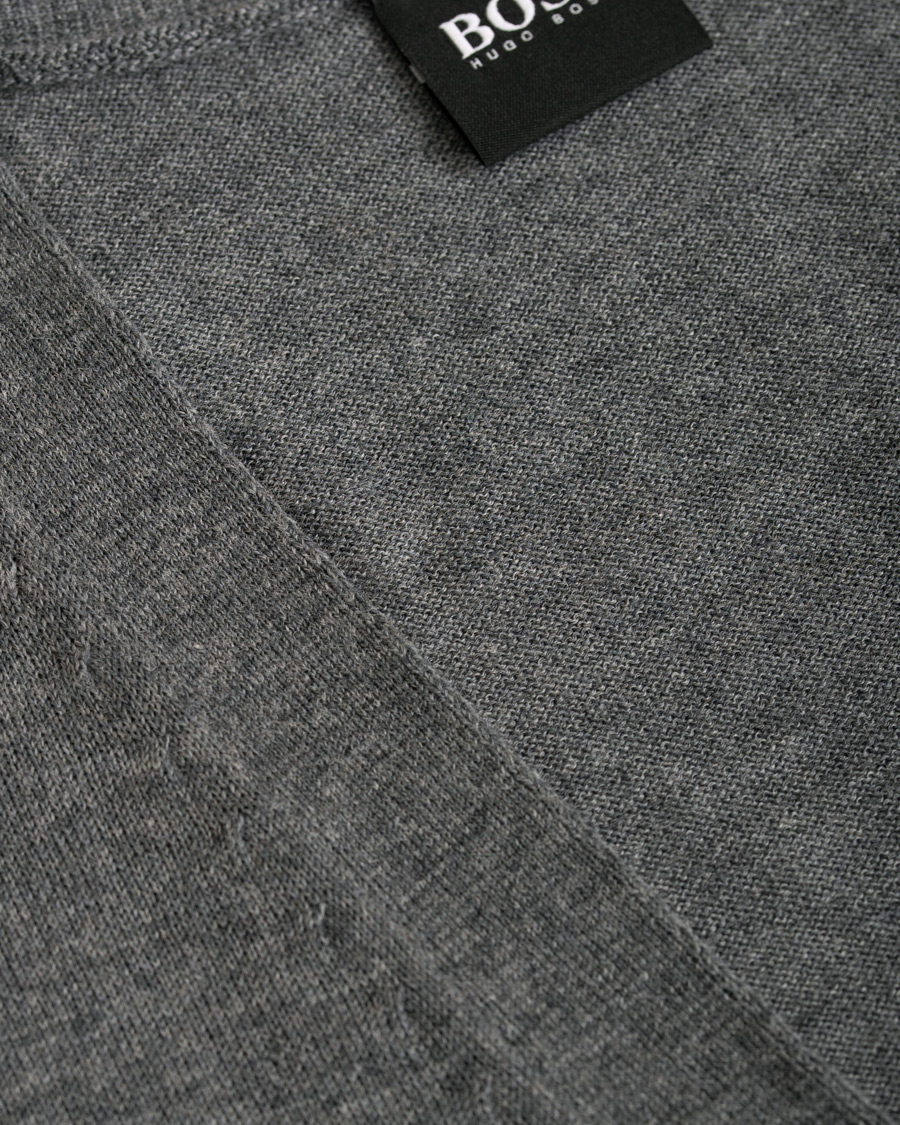 Herre | Gensere | BOSS BLACK | BOSS Mardon Extra Fine Merino Cardigan Medium Grey Melange