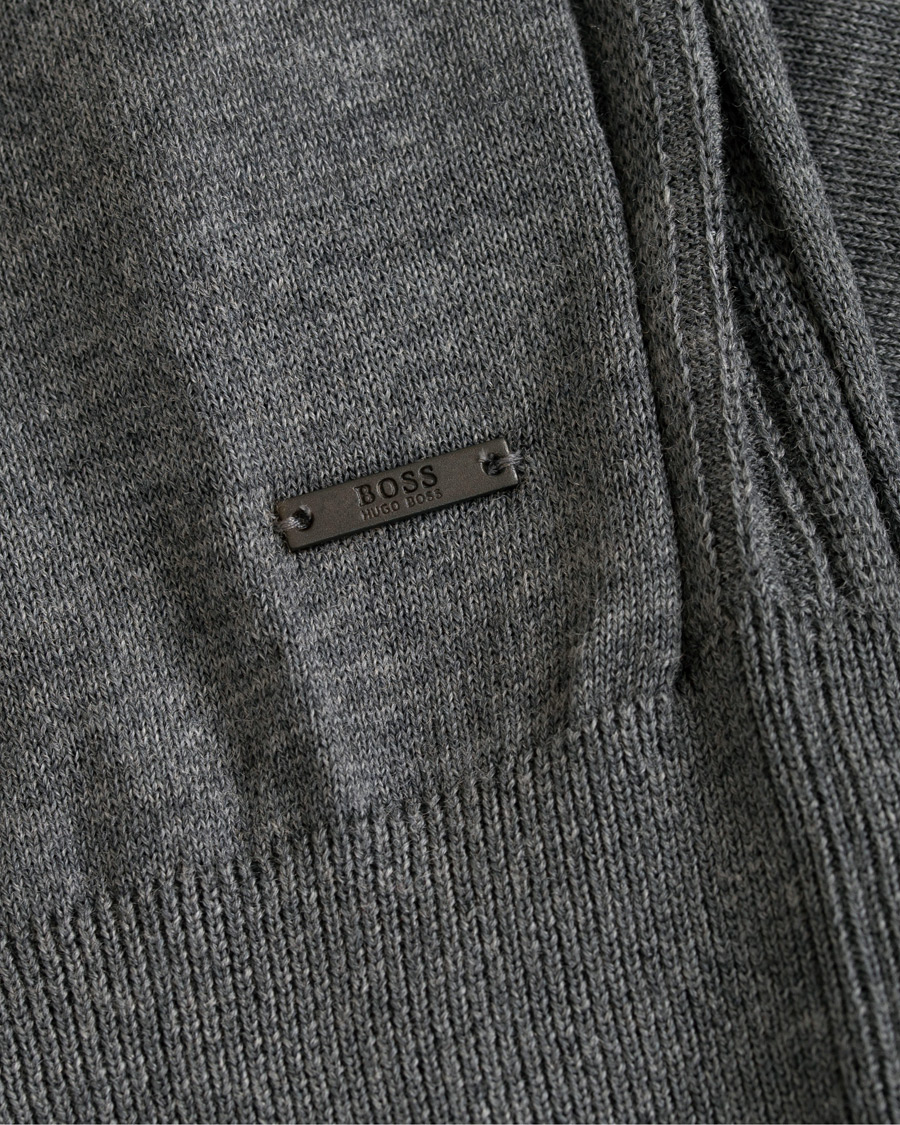 Herre | Gensere | BOSS BLACK | BOSS Mardon Extra Fine Merino Cardigan Medium Grey Melange