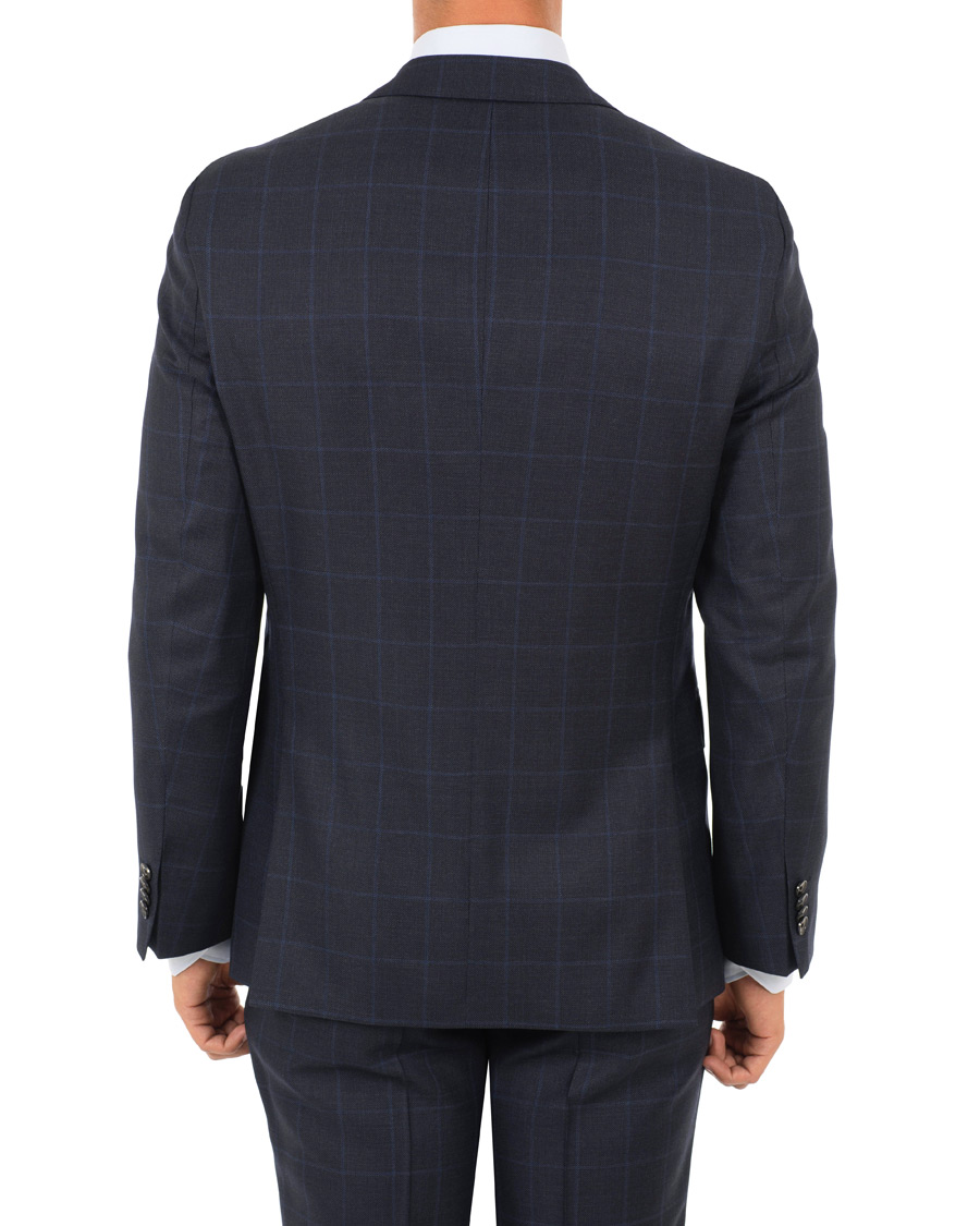 Herre | Dresser | BOSS BLACK | BOSS Johnstons/Lenon Check Wool Suit Open Blue