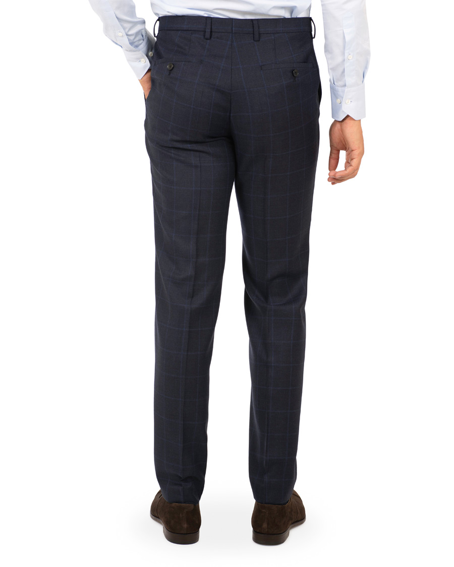 Herre | Dresser | BOSS BLACK | BOSS Johnstons/Lenon Check Wool Suit Open Blue