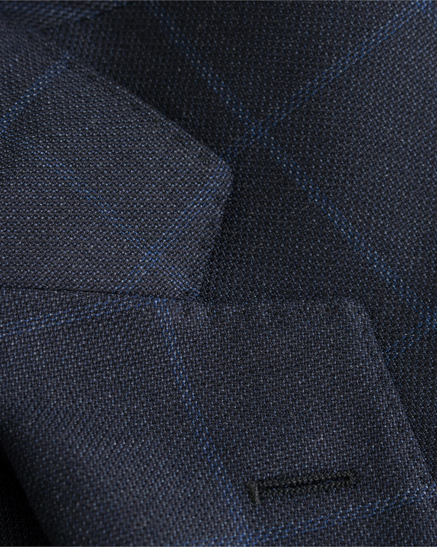 Herre | Dresser | BOSS BLACK | BOSS Johnstons/Lenon Check Wool Suit Open Blue