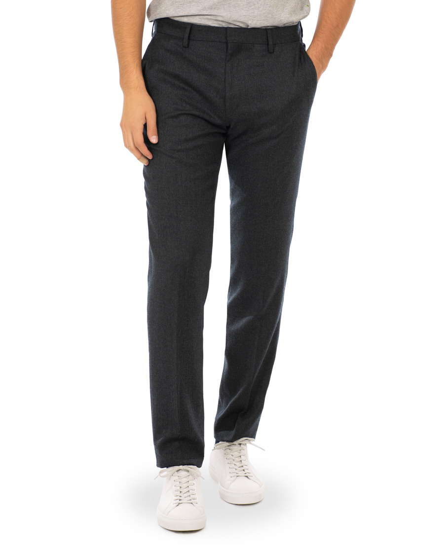 Herre | Bukser | BOSS BLACK | BOSS Gains Washable Stretch Flannel Trousers Open Grey