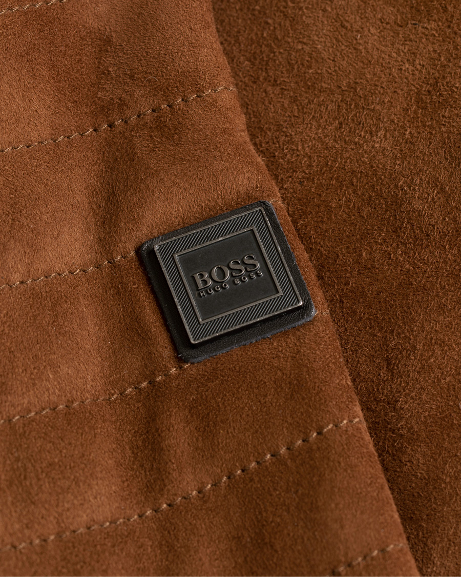 Herre | Jakker | BOSS ORANGE | BOSS Casual Jaydee Biker Jacket Dark Brown Suede