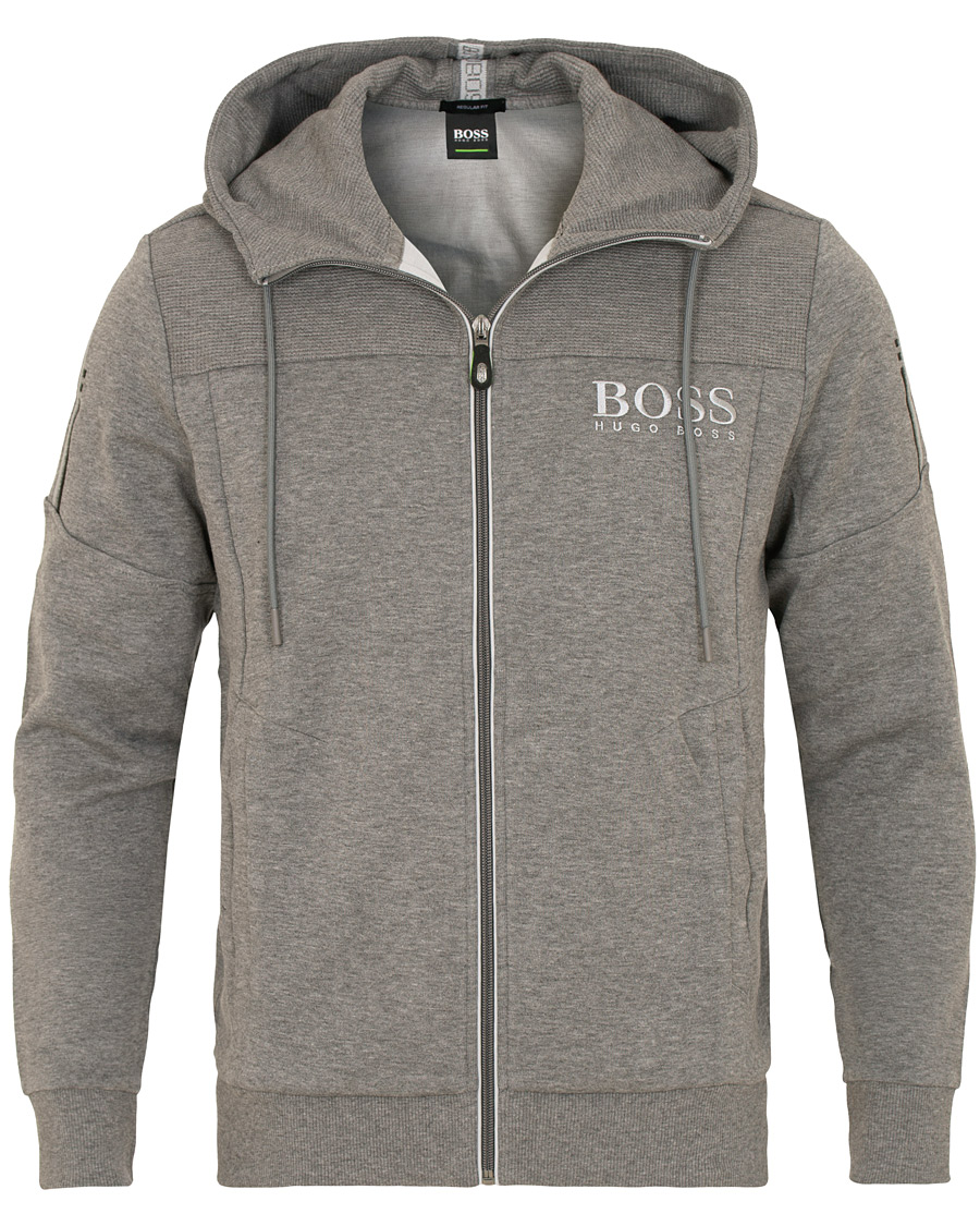 Herre | Gensere | BOSS GREEN | BOSS Athleisure Saggy Full Zip Hoodie Mid Melange