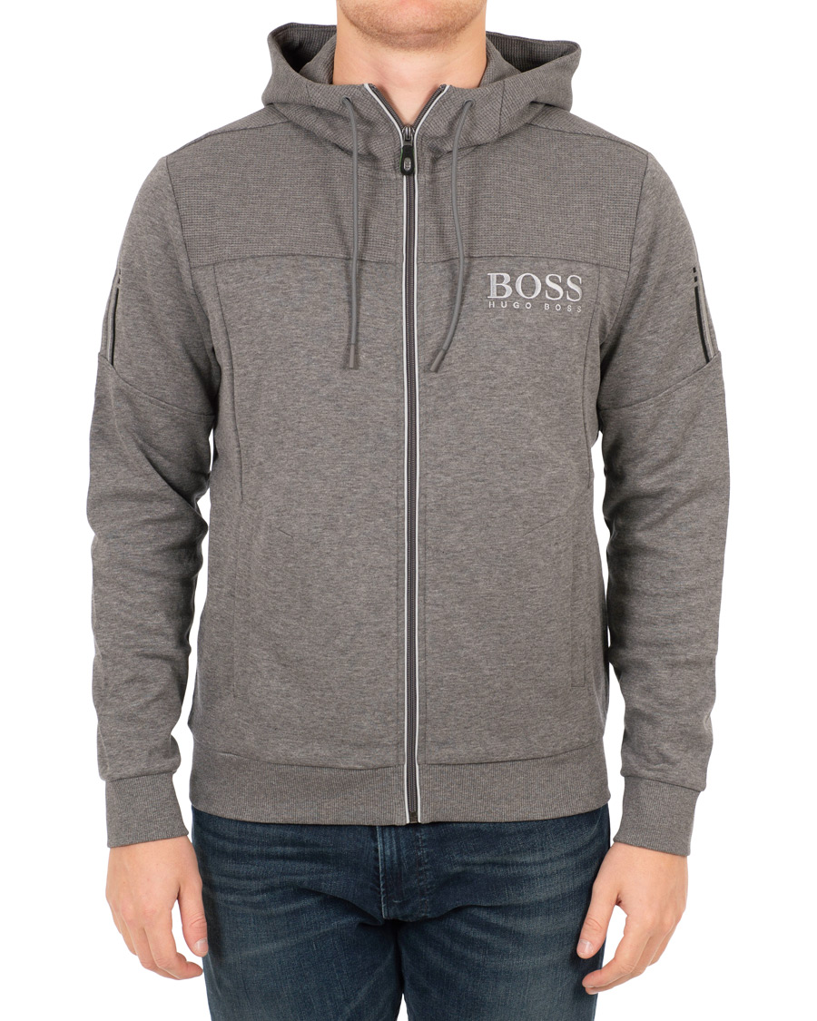 Herre | Gensere | BOSS GREEN | BOSS Athleisure Saggy Full Zip Hoodie Mid Melange