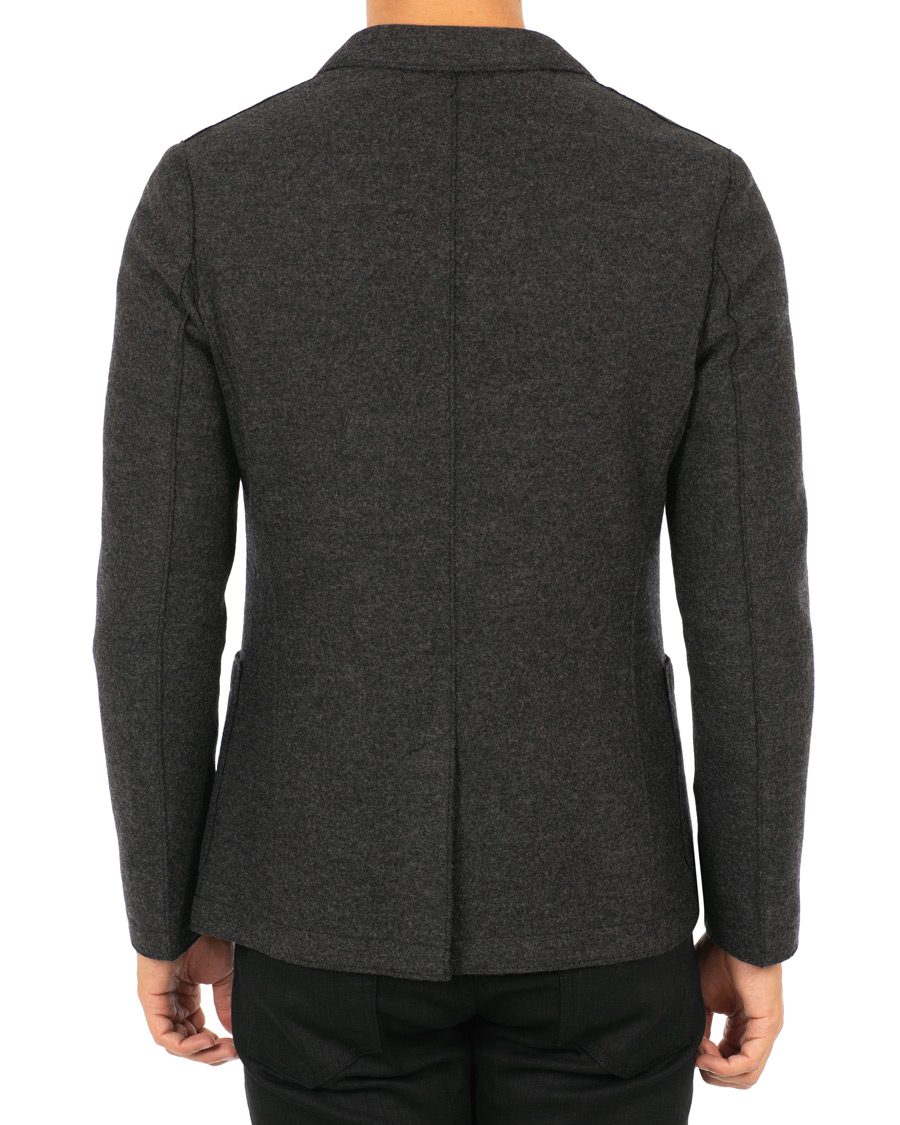 Herre | Dressjakker | HUGO | Agaltu Wool Raw Edge Blazer Dark Grey