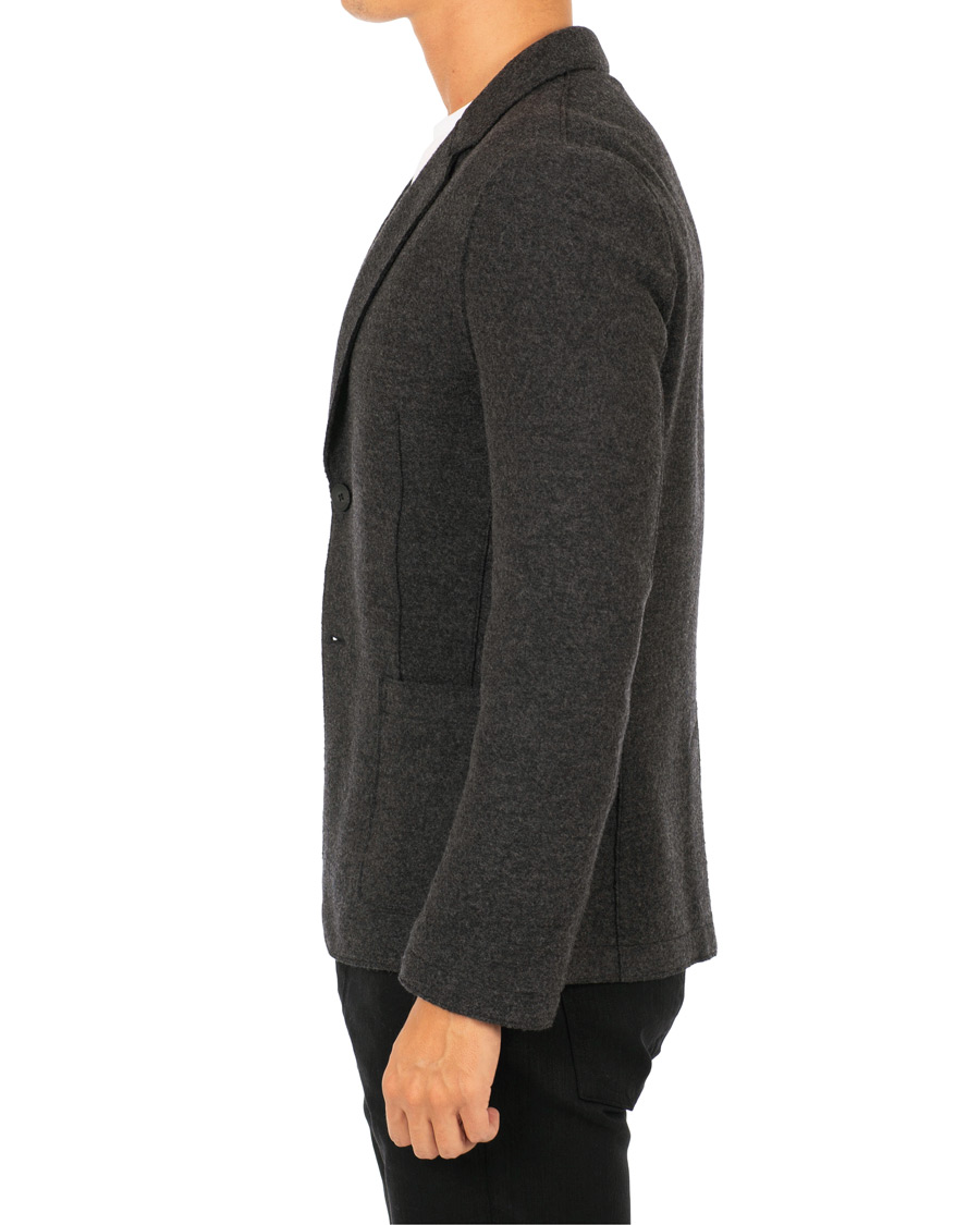 Herre | Dressjakker | HUGO | Agaltu Wool Raw Edge Blazer Dark Grey