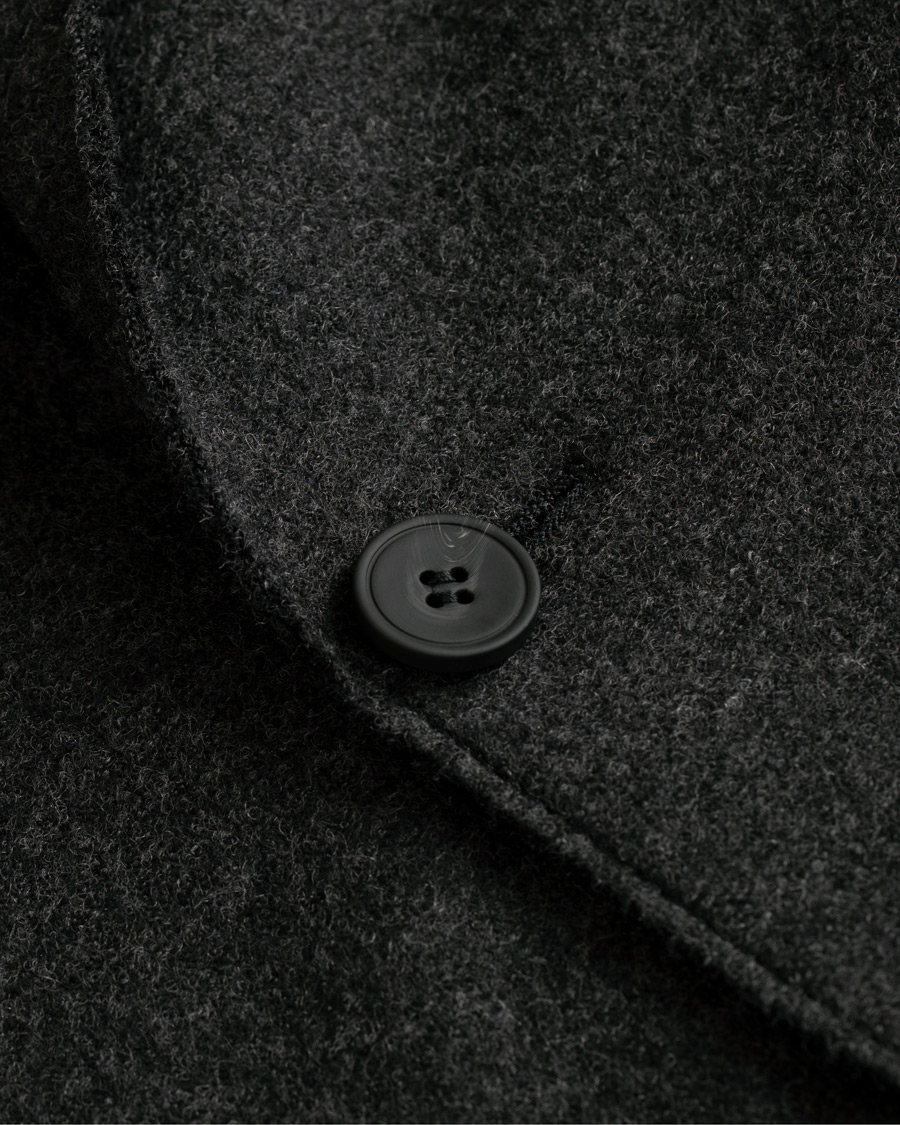 Herre | Dressjakker | HUGO | Agaltu Wool Raw Edge Blazer Dark Grey
