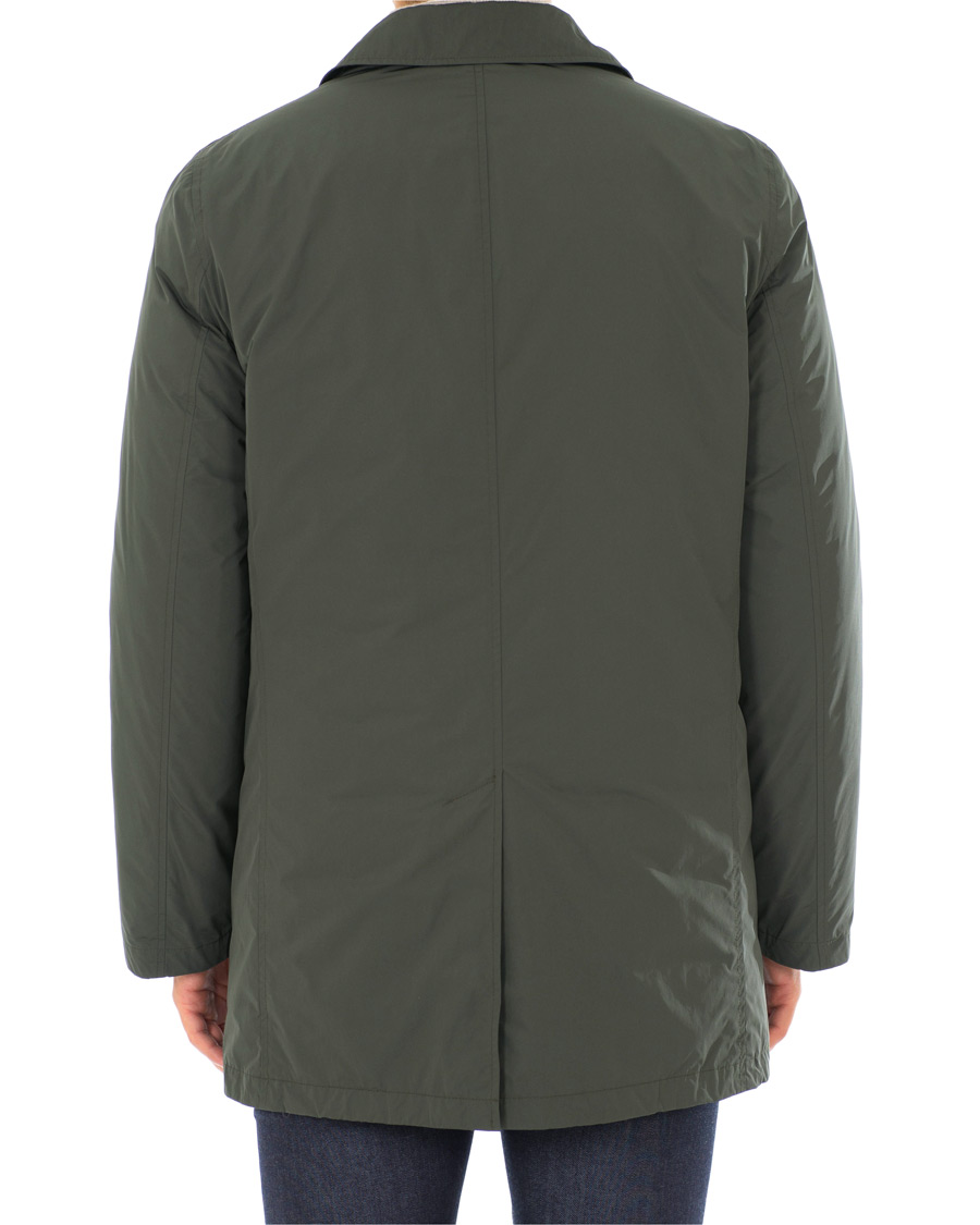 Herre | Jakker | Aspesi | Single Breasted Soft Nylon Coat Forest Green