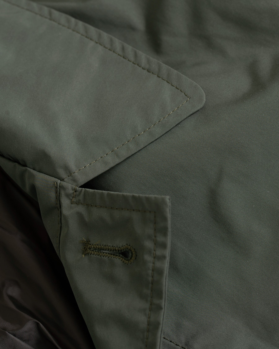 Herre | Jakker | Aspesi | Single Breasted Soft Nylon Coat Forest Green
