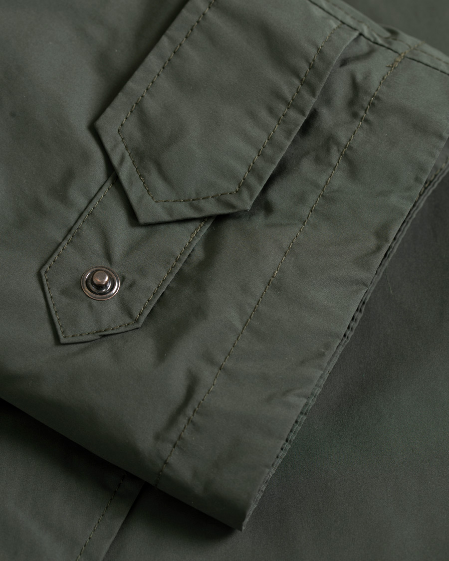 Herre | Jakker | Aspesi | Single Breasted Soft Nylon Coat Forest Green