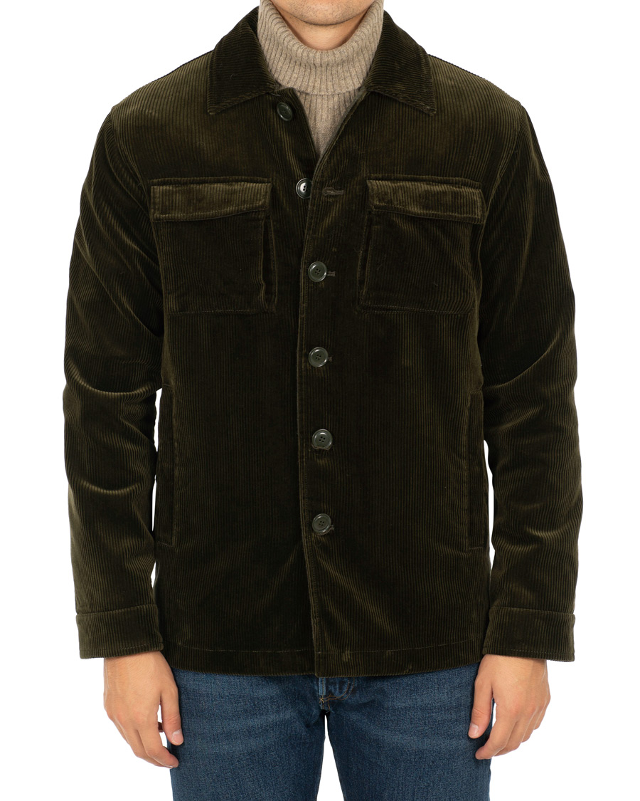 Herre | Jakker | Aspesi | Tigre Heavy Corduroy Workjacket Forest Green
