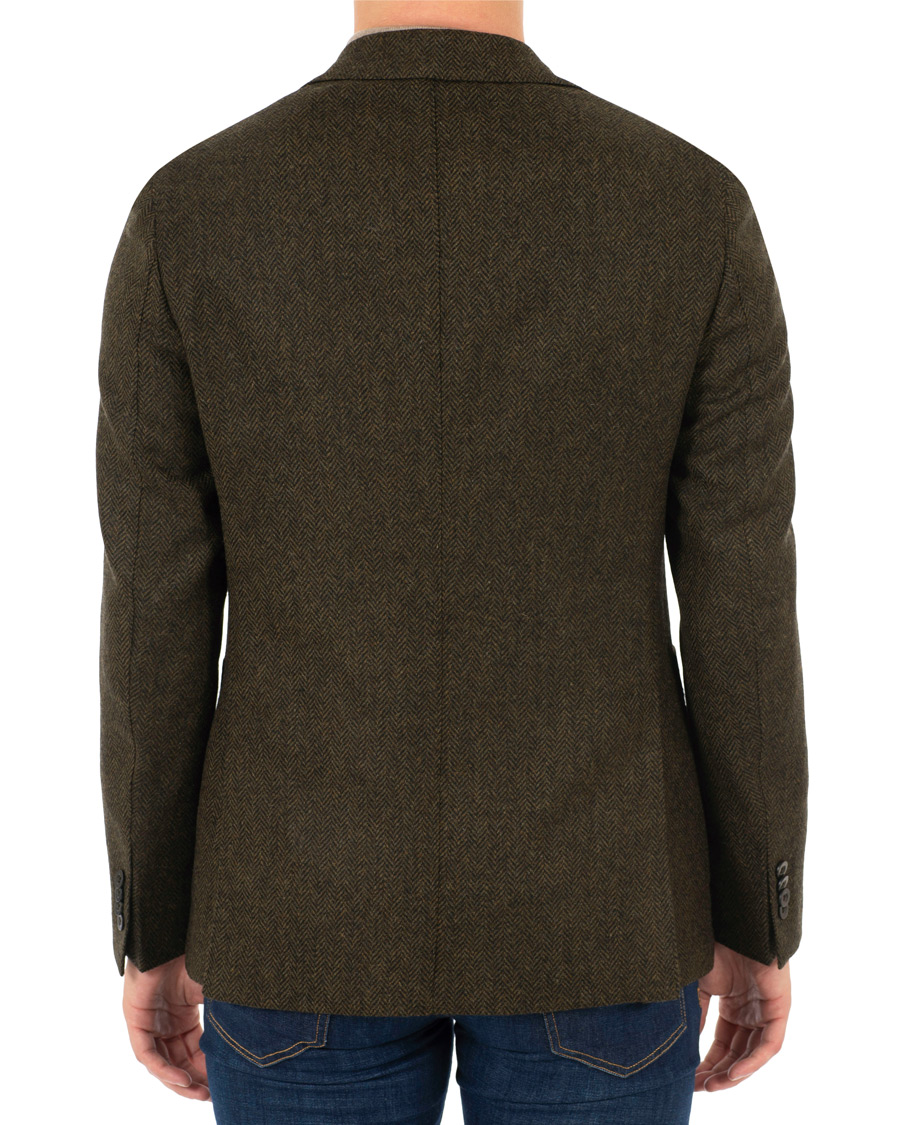 Herre | Dressjakker | The Gigi | Degas Single Breasted Herringbone Tweed Blazer Green
