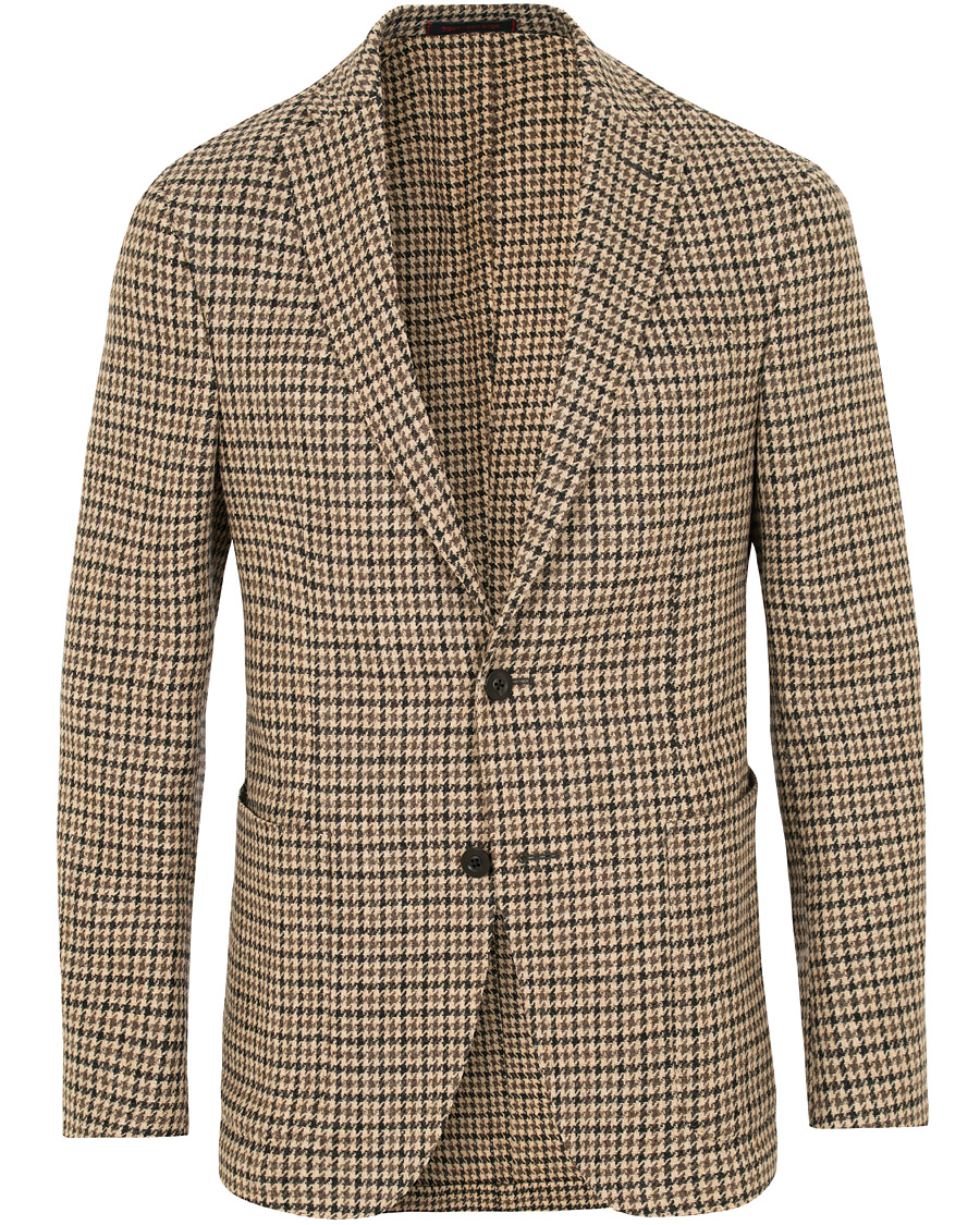 Herre | Dressjakker | The Gigi | Degas Single Breasted Houndstooth Tweed Blazer Brown