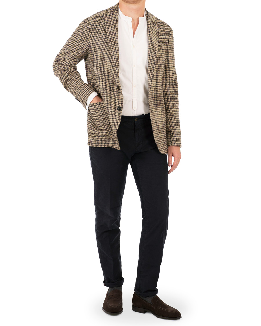 Herre | Dressjakker | The Gigi | Degas Single Breasted Houndstooth Tweed Blazer Brown