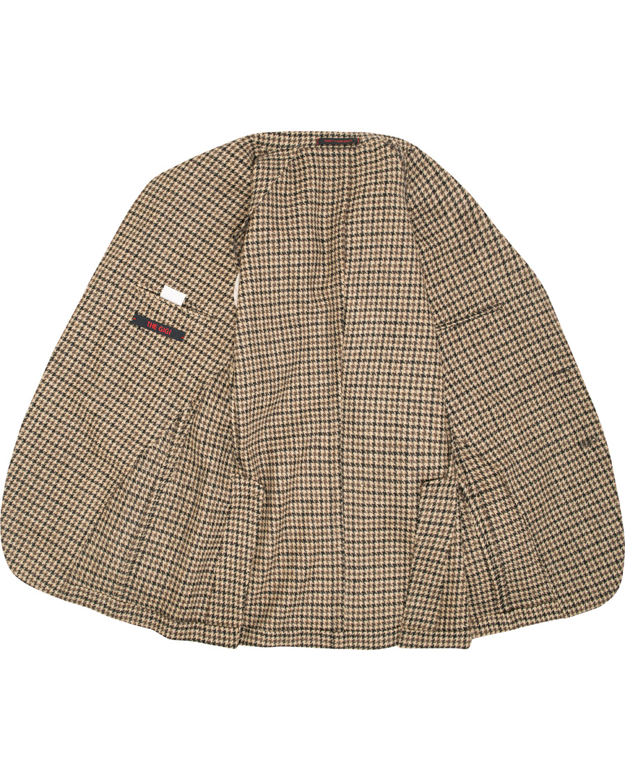 Herre | Dressjakker | The Gigi | Degas Single Breasted Houndstooth Tweed Blazer Brown