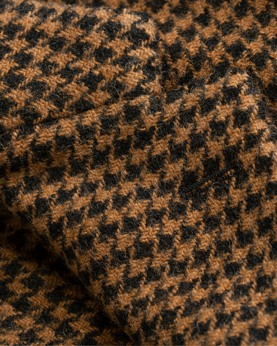 Herre | Dressjakker | The Gigi | Art Garment Dyed Houndstooth Shetland Blazer Dark Brown