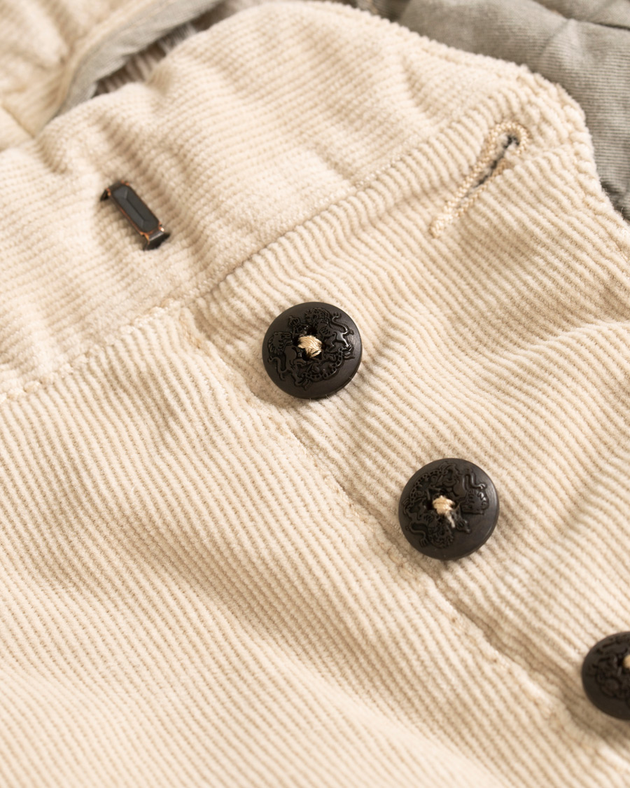 Herre | Bukser | The Gigi | Santiago Corduroy Pleated Trousers Light Sand