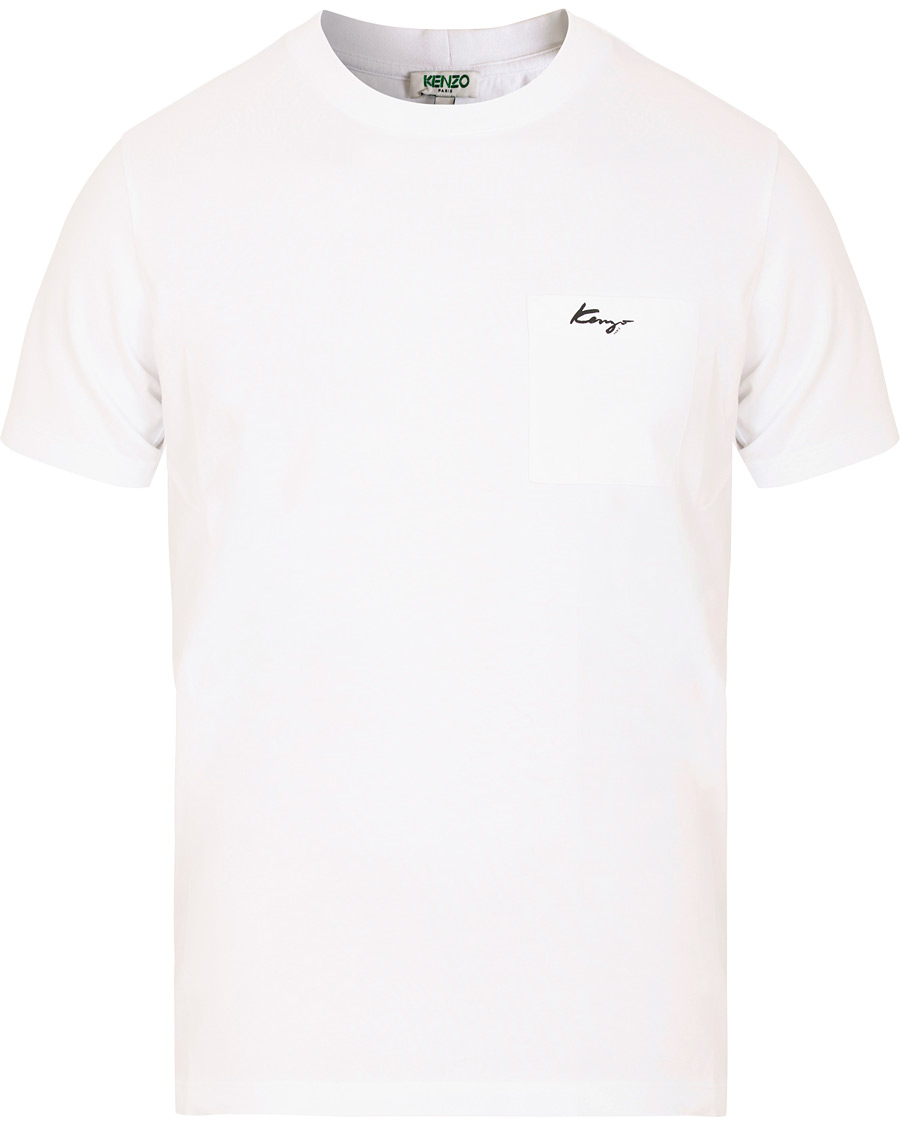 Herre | T-Shirts | KENZO | Small Logo Signature Pocket T-shirt White