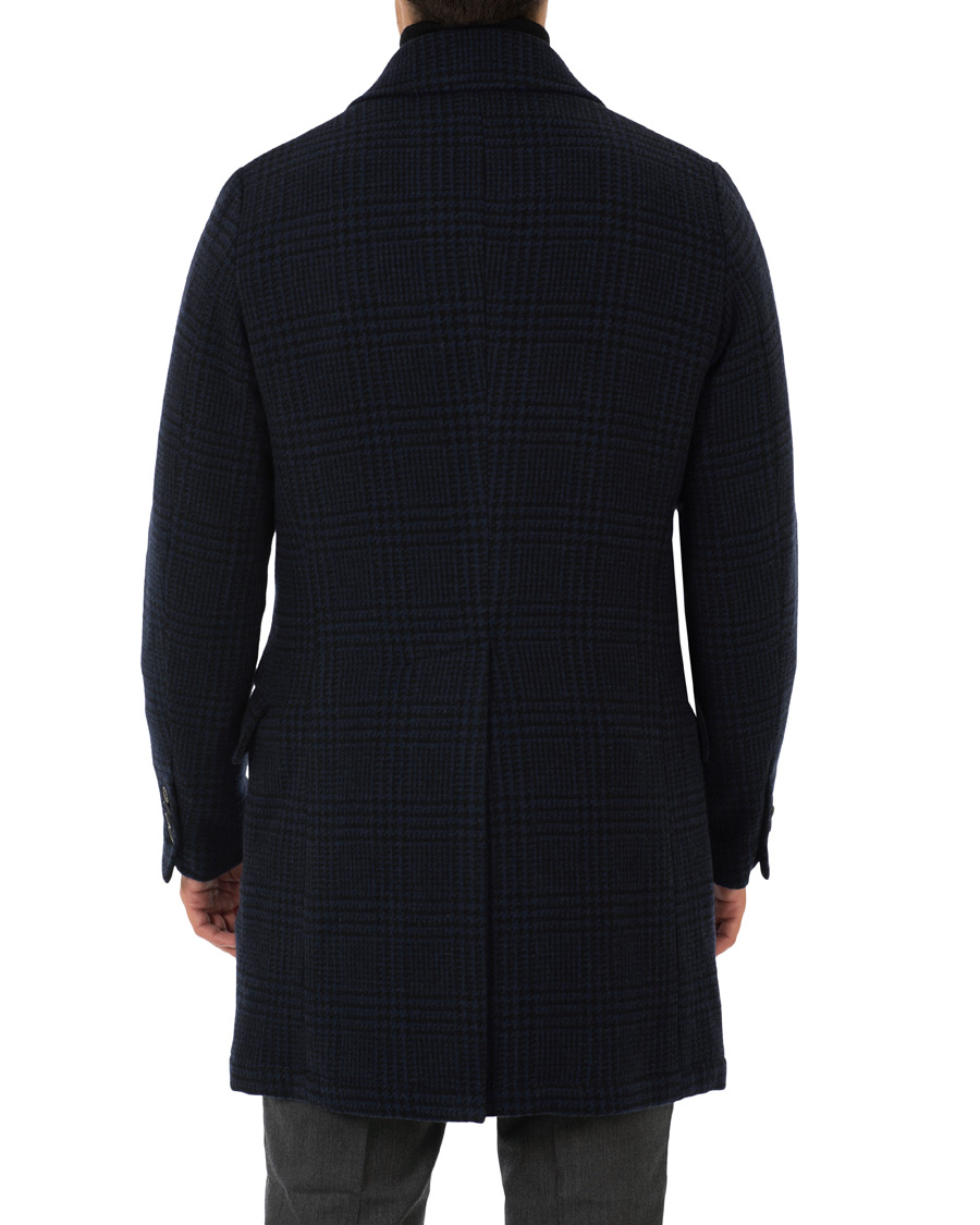 Herre | Jakker | Barena | Borella Single Breasted Prince Of Wales Coat Navy