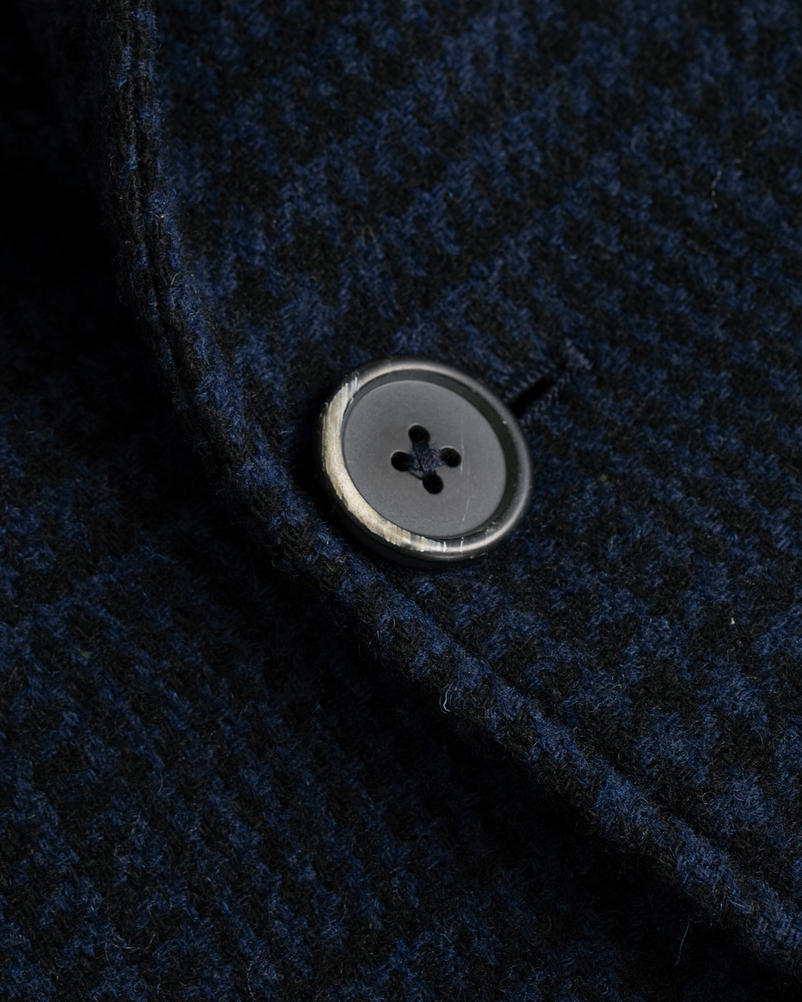 Herre | Jakker | Barena | Borella Single Breasted Prince Of Wales Coat Navy