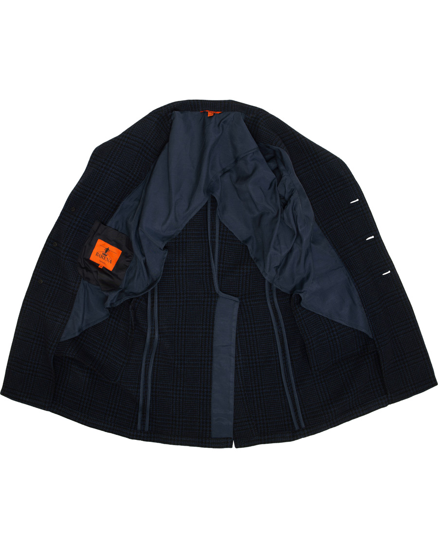 Herre | Jakker | Barena | Borella Single Breasted Prince Of Wales Coat Navy