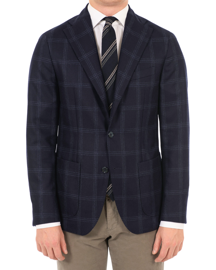 Herre | Dressjakker | Stenströms | Wool Glencheck Blazer Navy