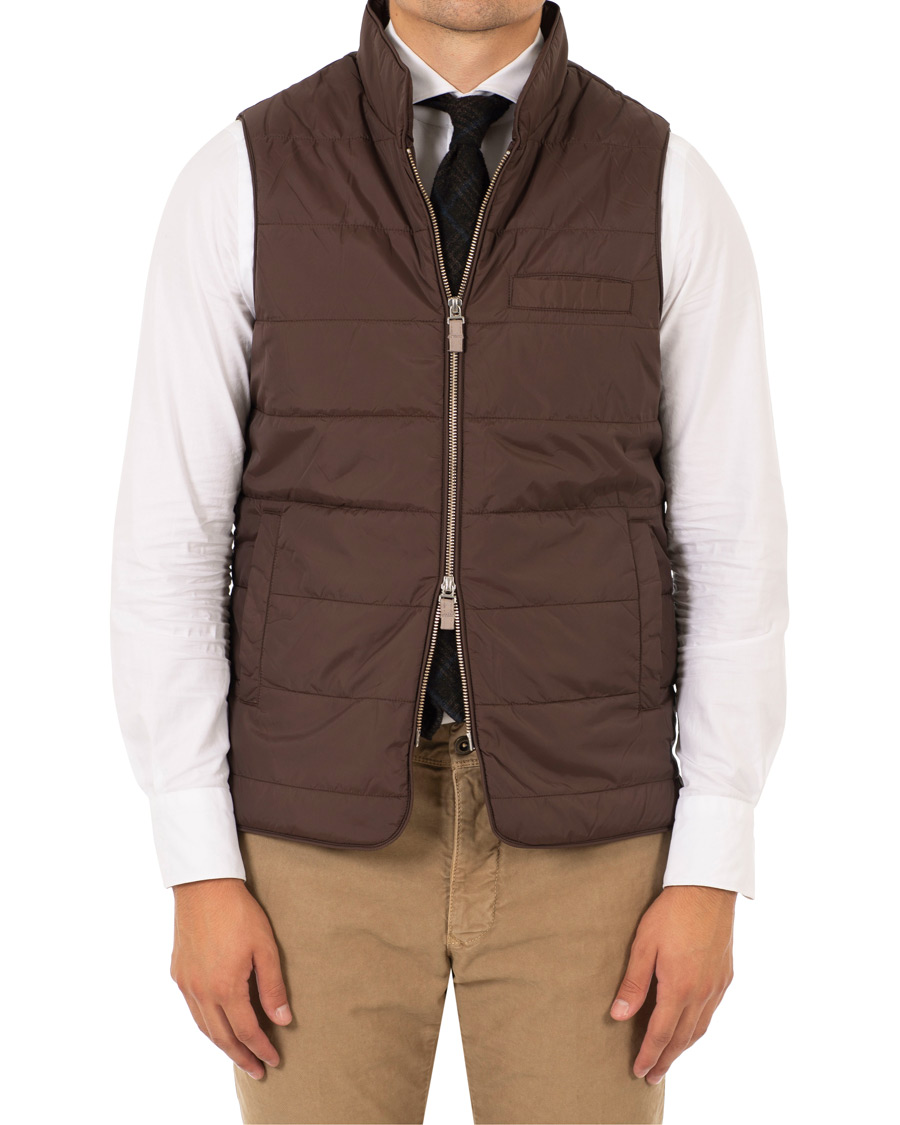 Herre | Jakker | Stenströms | Quilted Nylon Vest Brown