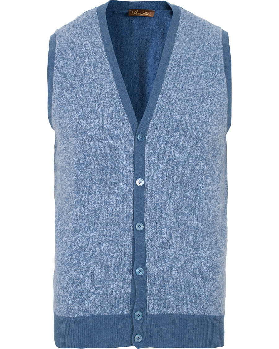 Herre | Gensere | Stenströms | Lambswool Vest Blue