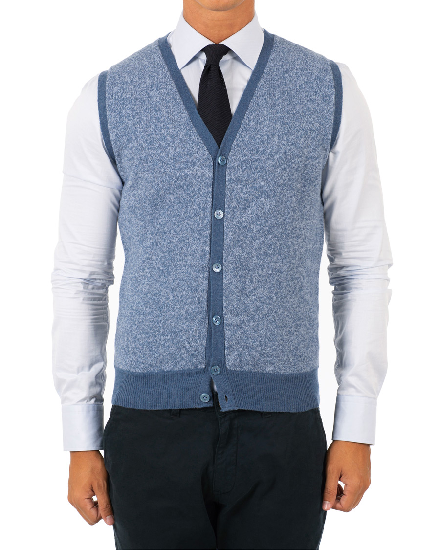 Herre | Gensere | Stenströms | Lambswool Vest Blue