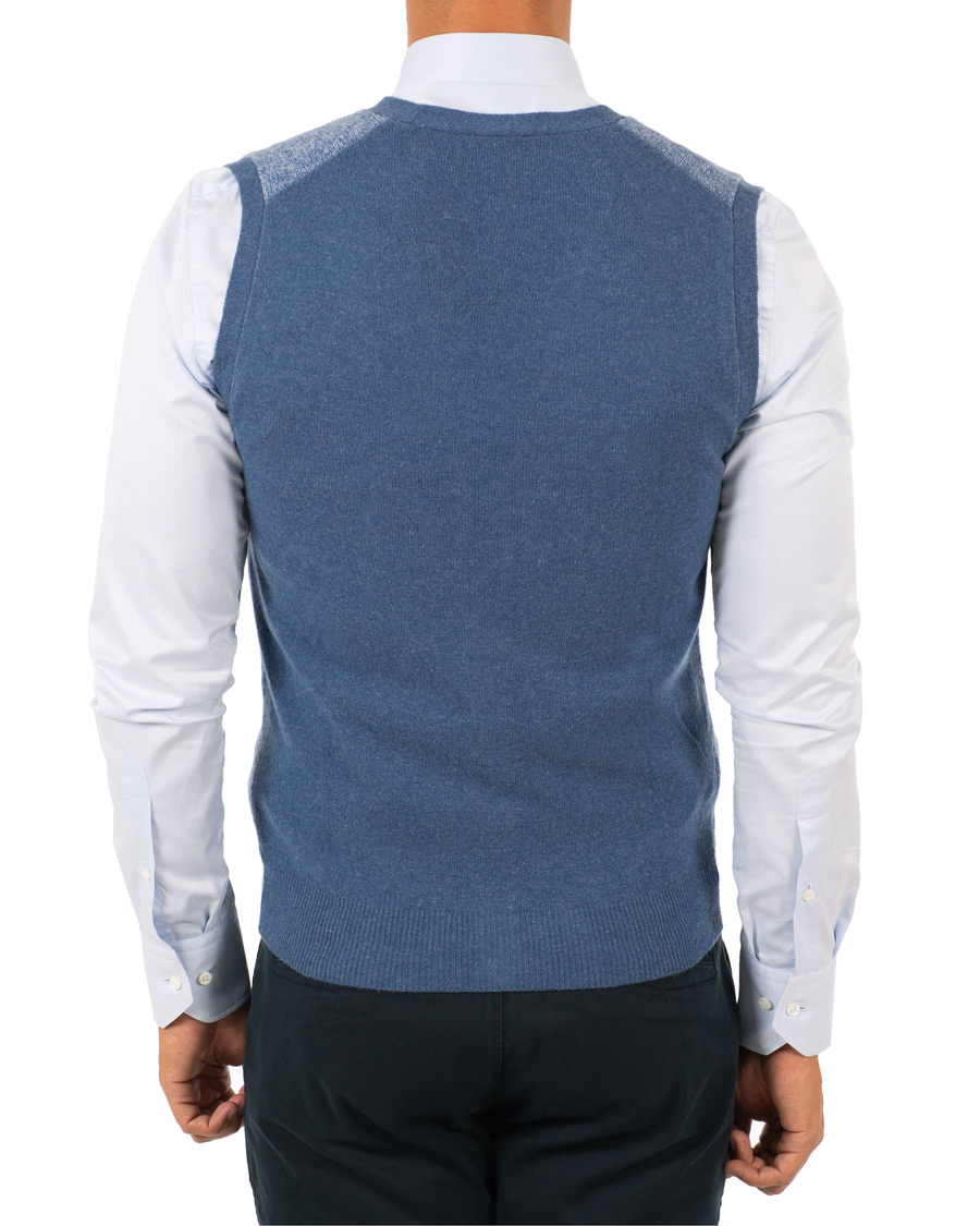 Herre | Gensere | Stenströms | Lambswool Vest Blue