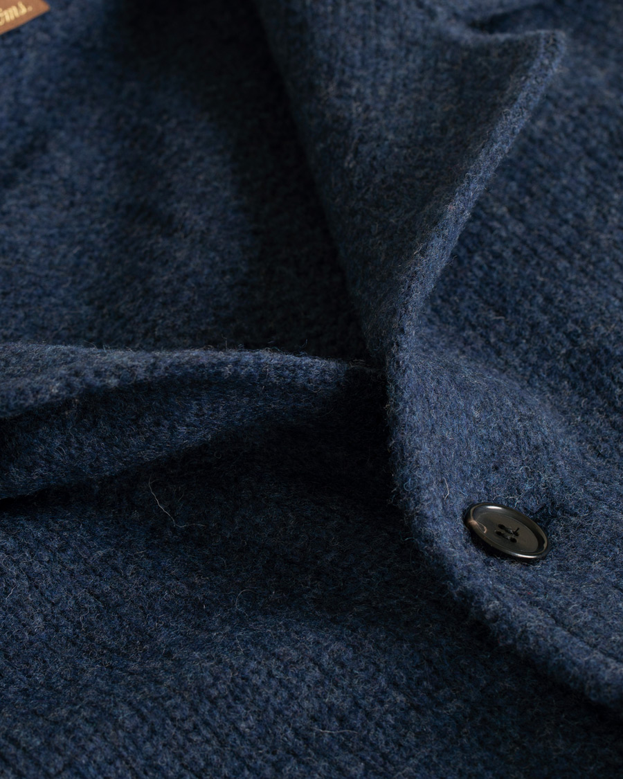 Herre | Gensere | Stenströms | Merino Wool Knitted Cardigan Navy