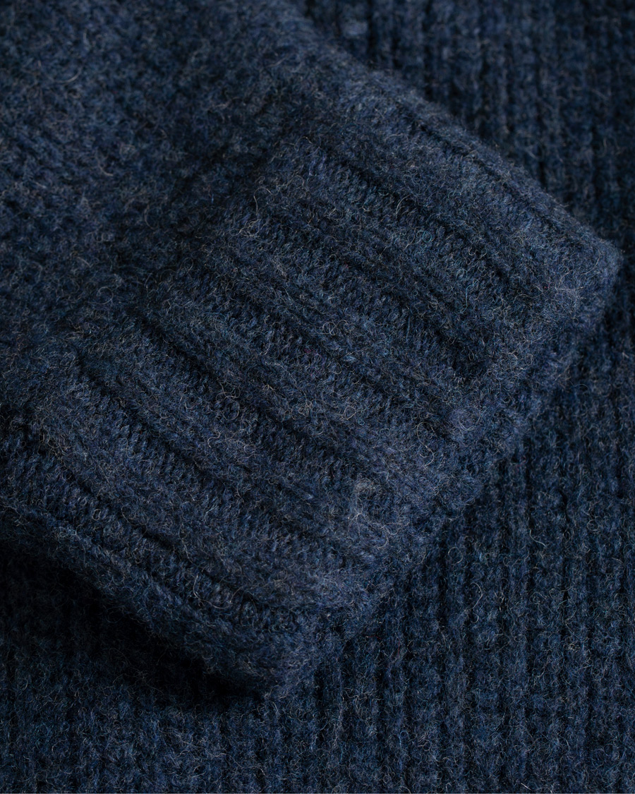 Herre | Gensere | Stenströms | Merino Wool Knitted Cardigan Navy