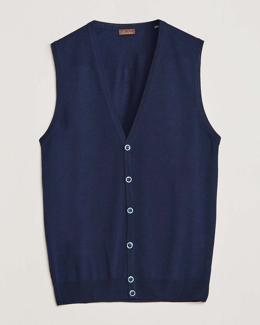 Herre | Gensere | Stenströms | Merino Slipover Navy