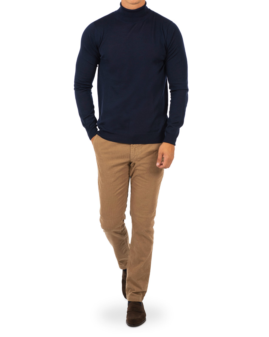 Herre | Gensere | Stenströms | Fine Merino Wool Rollneck Navy