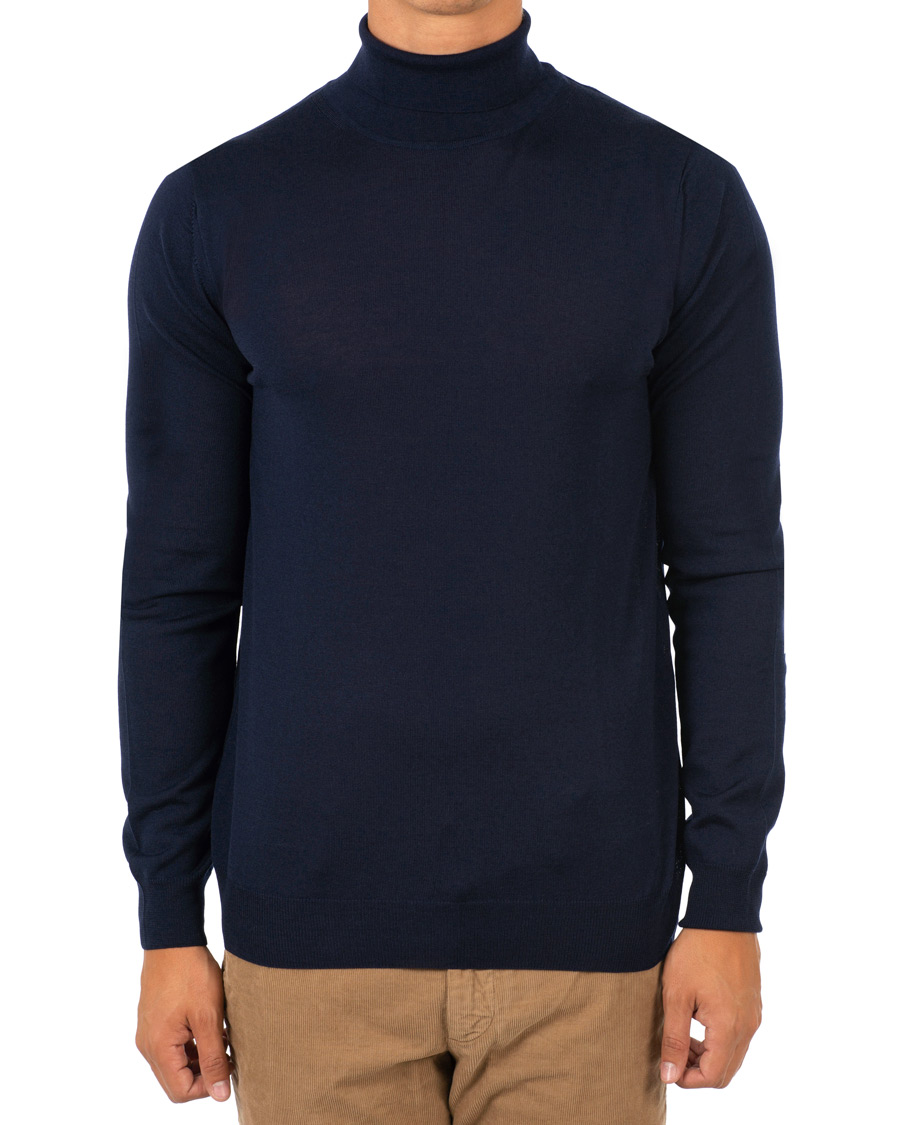 Herre | Gensere | Stenströms | Fine Merino Wool Rollneck Navy