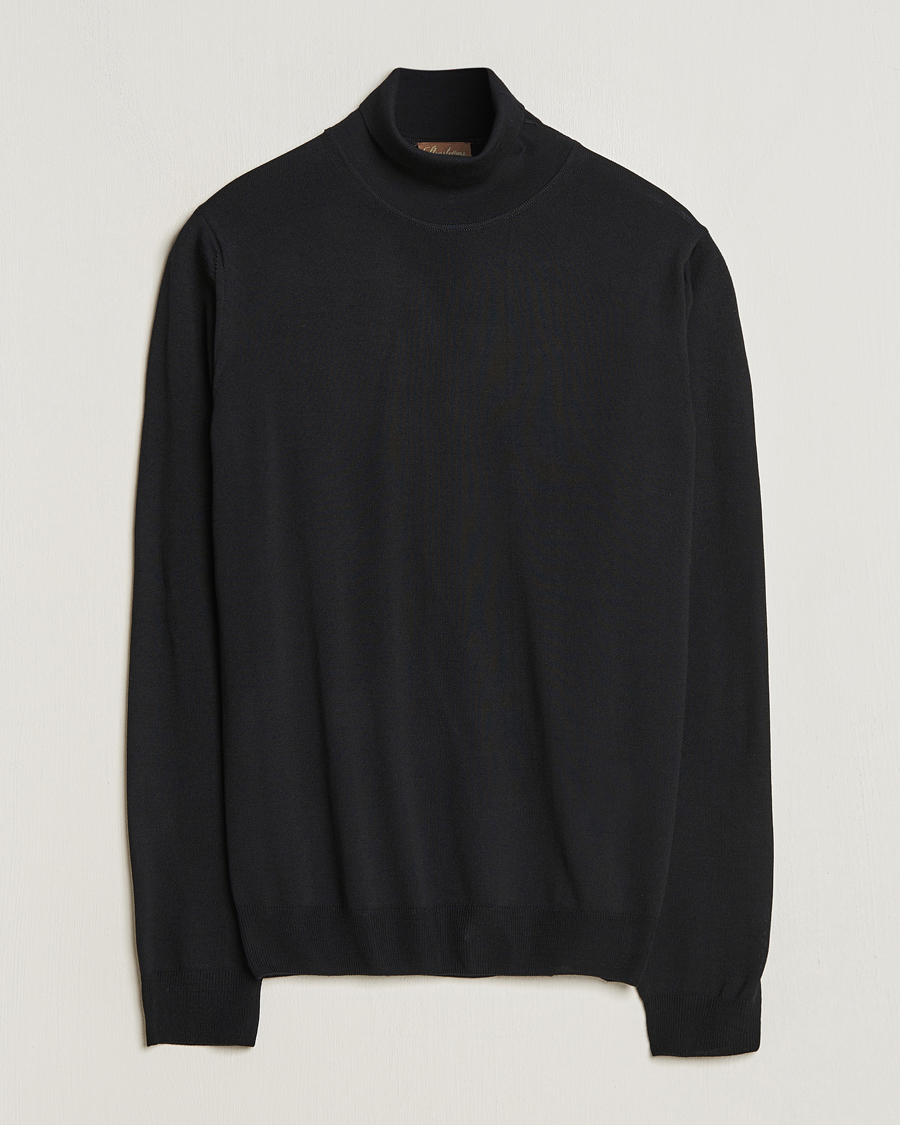 Herre | Gensere | Stenströms | Fine Merino Rollneck Black
