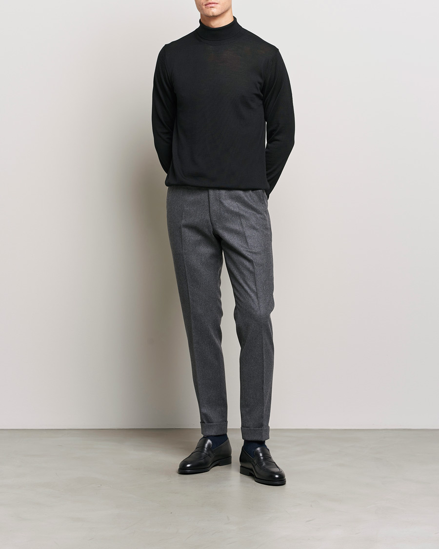 Herre | Gensere | Stenströms | Fine Merino Rollneck Black