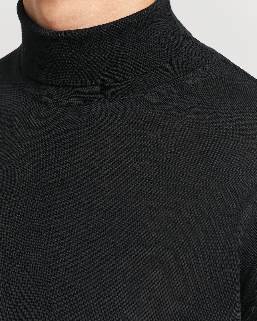 Herre | Gensere | Stenströms | Fine Merino Rollneck Black