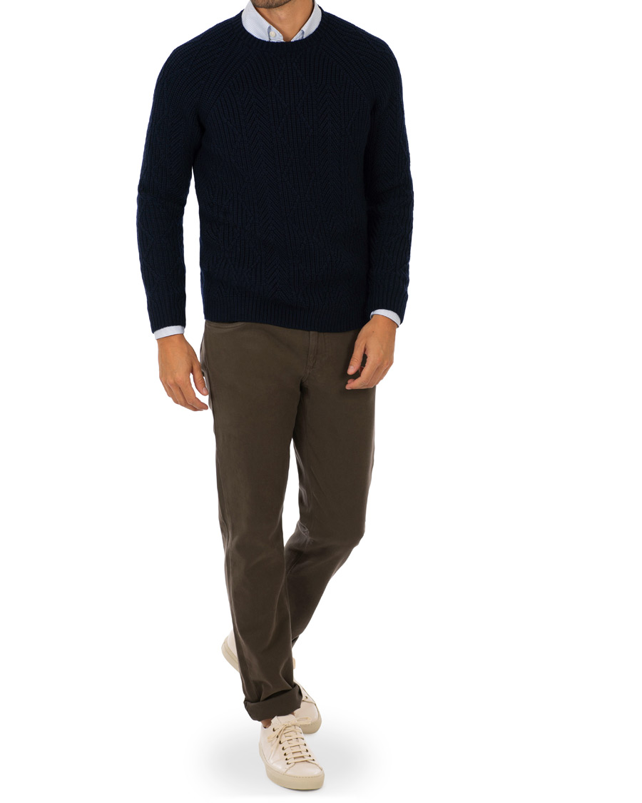 Herre | Gensere | Etro | Cable Knit Crew Neck Navy