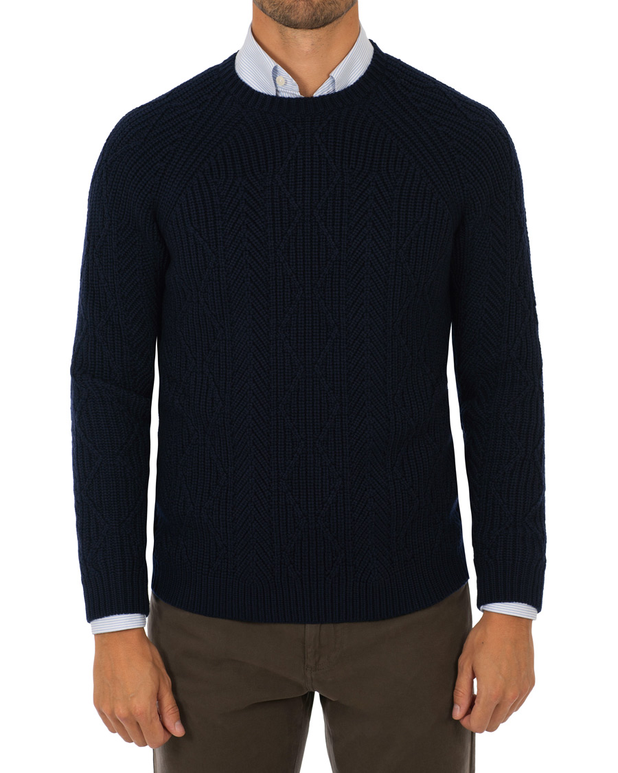 Herre | Gensere | Etro | Cable Knit Crew Neck Navy