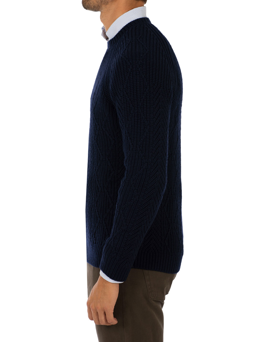 Herre | Gensere | Etro | Cable Knit Crew Neck Navy